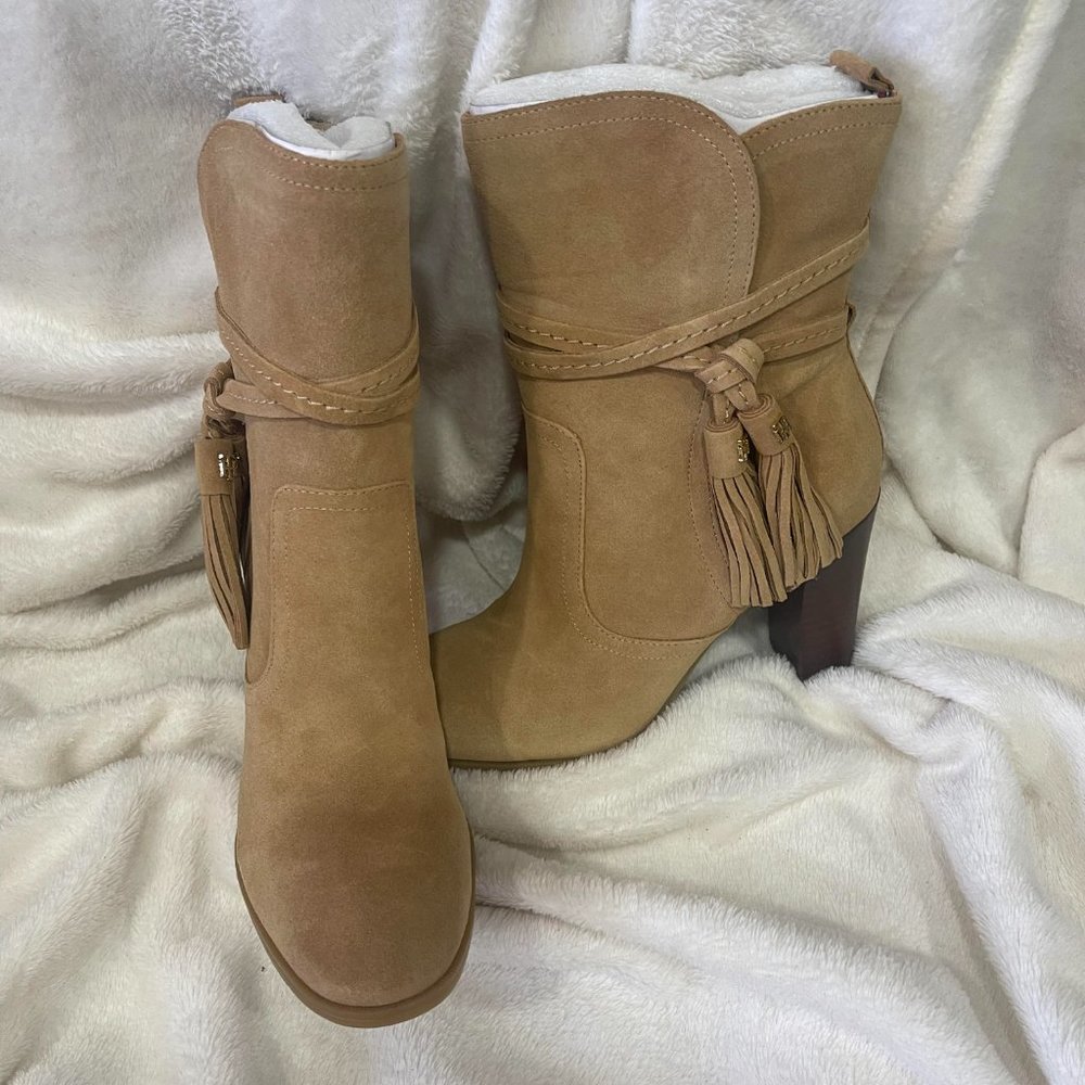 Venus Suede Ankle Booties with Tassels